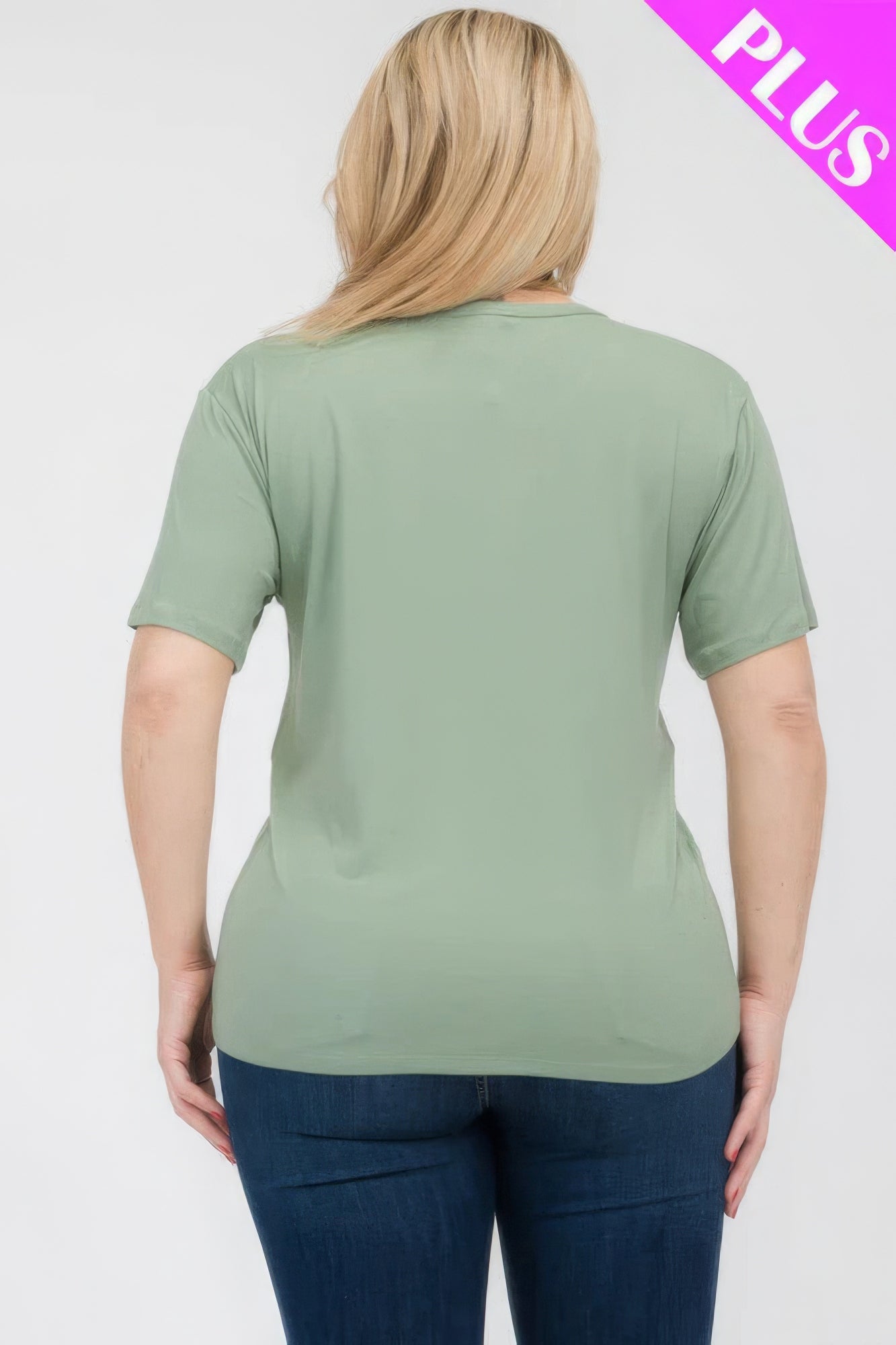 Plus Size Basic Short Sleeve T-shirt - That Janis Style