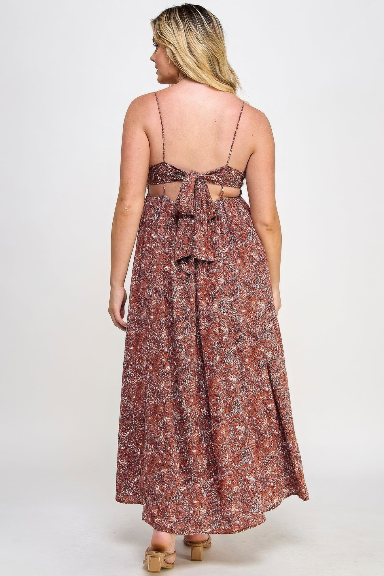 Floral Maxi Dress With Tie Back - That Janis Style