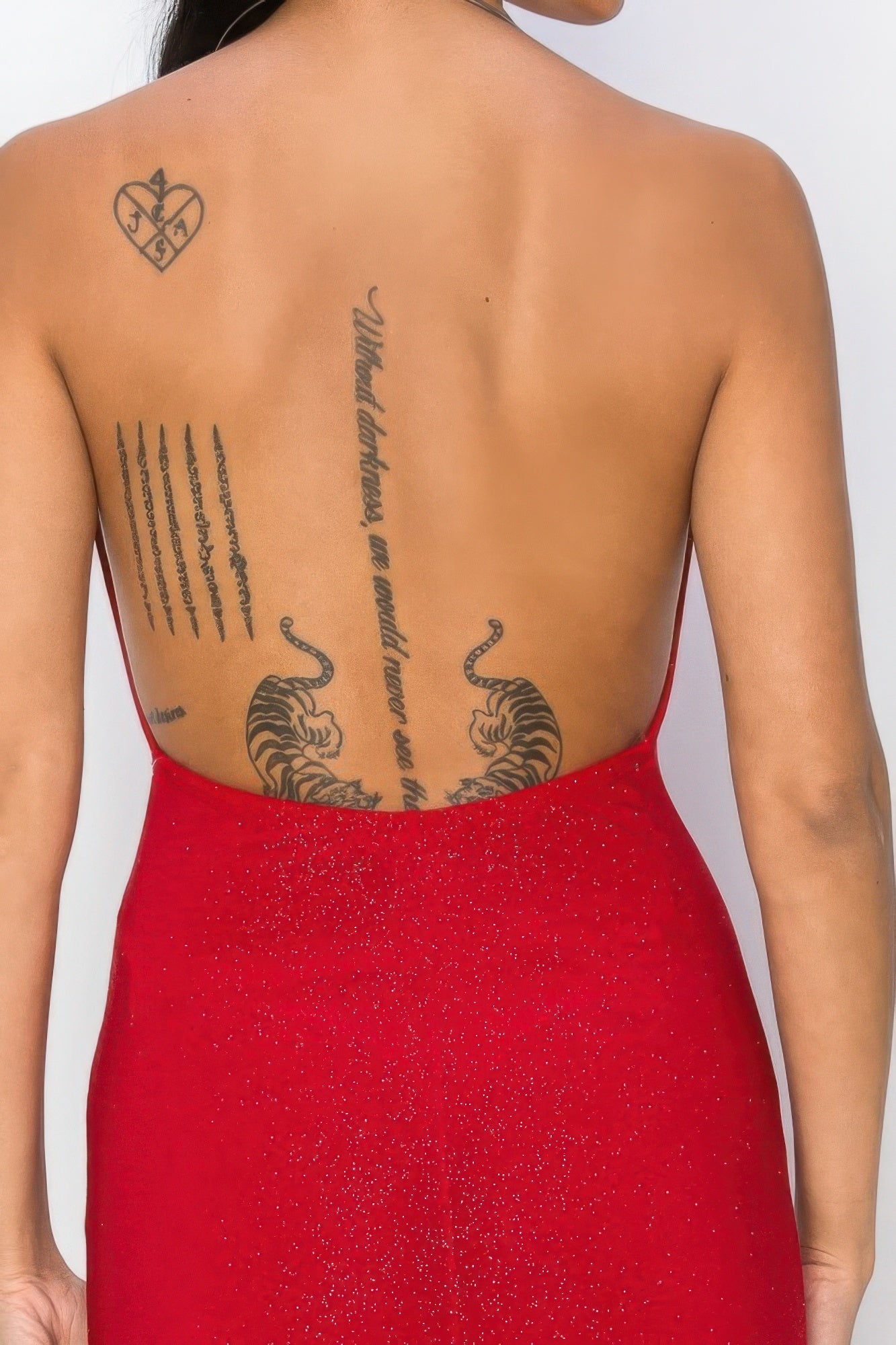 Halter Necklace Trim Long Dress - That Janis Style