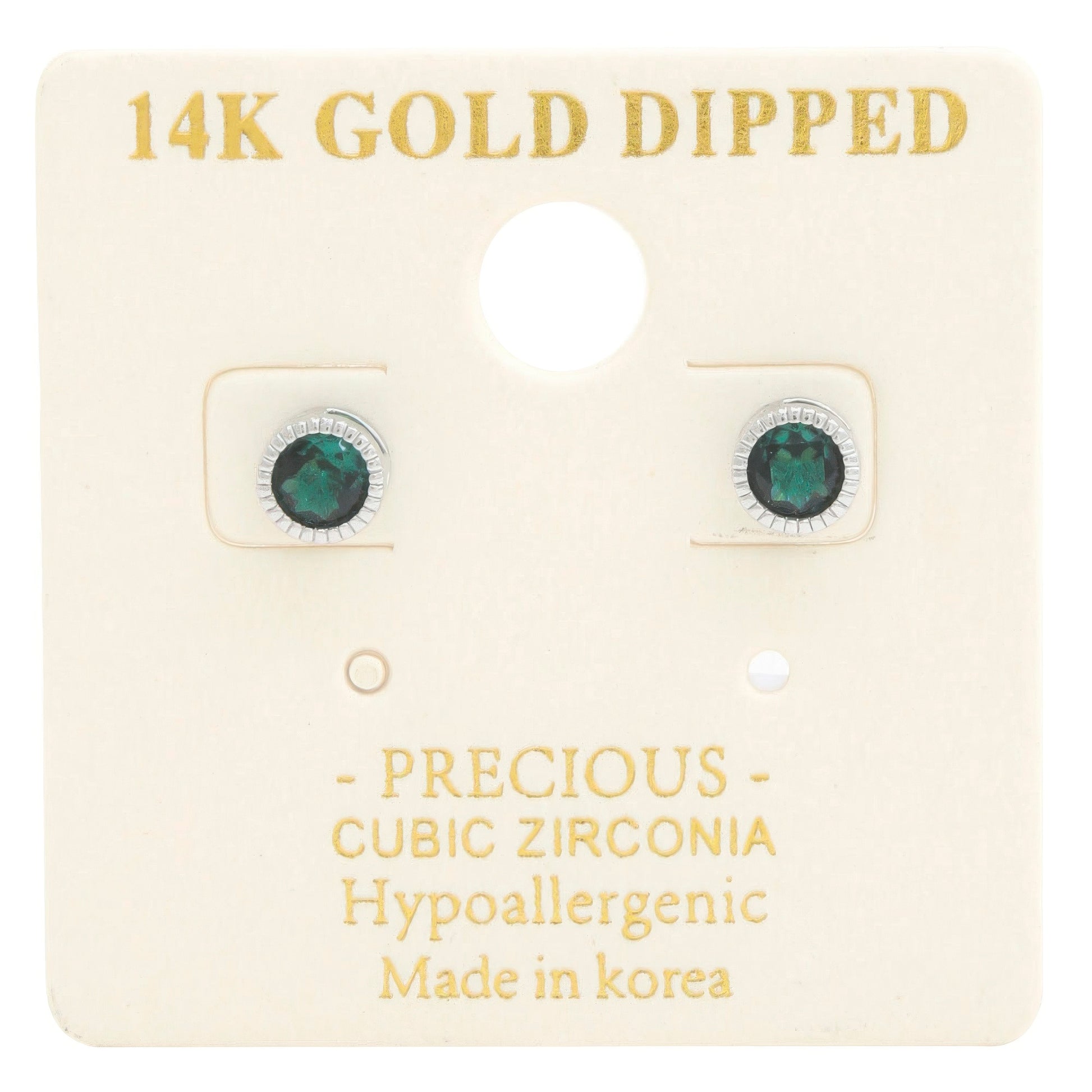 14k Gold Dipped Cz Round Earring - That Janis Style