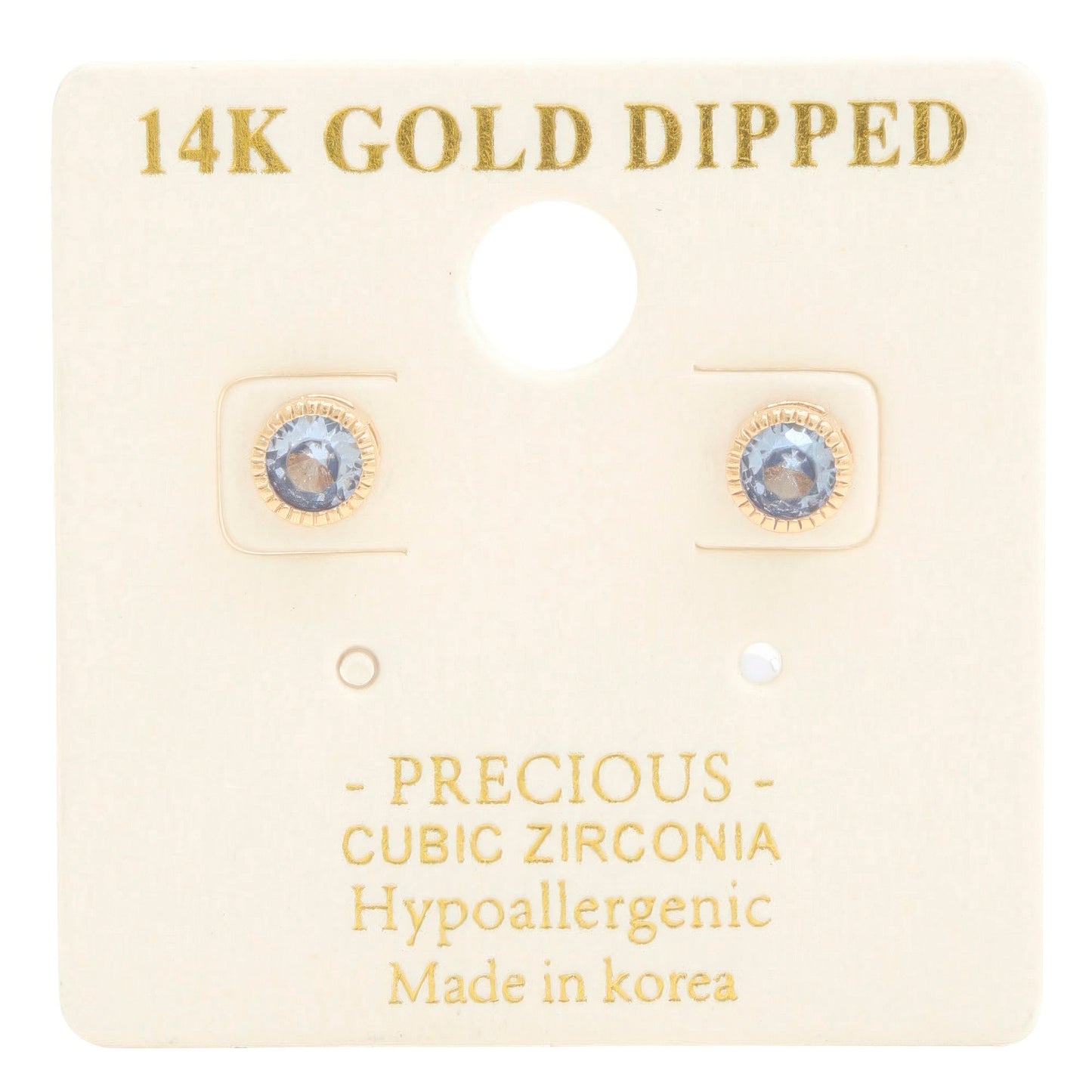 14k Gold Dipped Cz Round Earring - That Janis Style