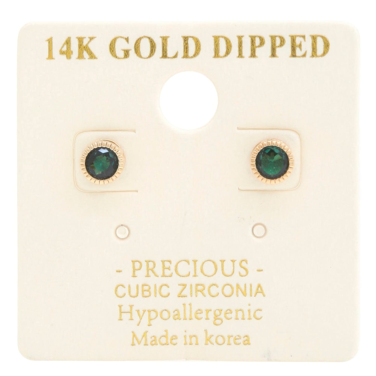 14k Gold Dipped Cz Round Earring - That Janis Style