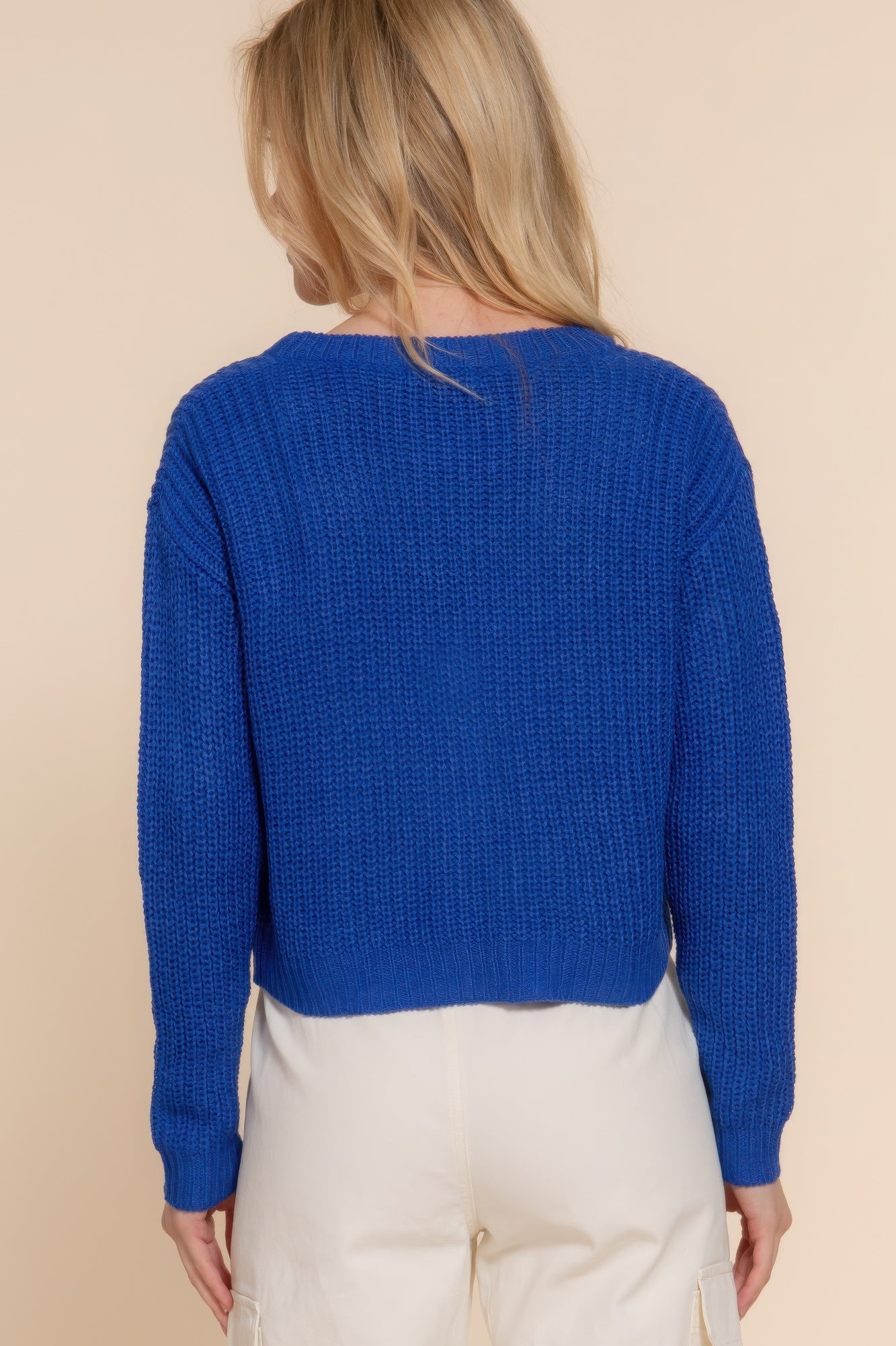 Long slv v-neck sweater cardigan - That Janis Style