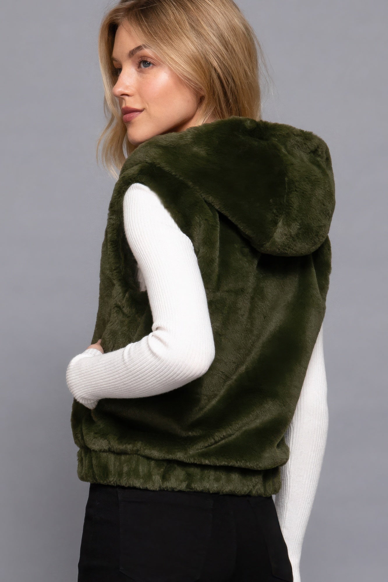 Hoodie Faux Fur Vest - That Janis Style