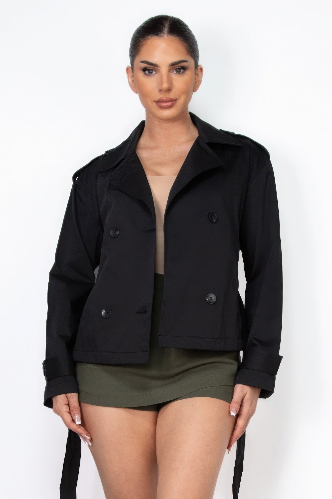Double-breasted Waist-tie Trench Coat - That Janis Style