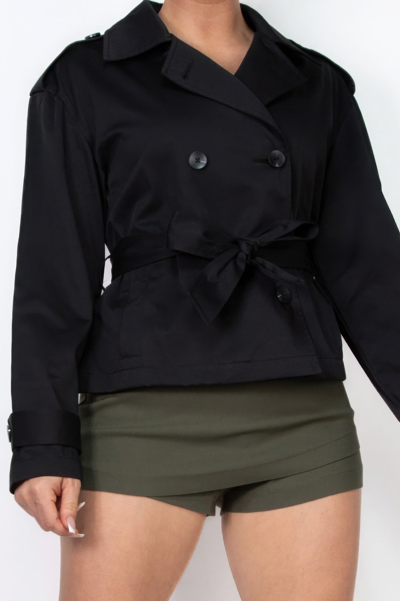 Double-breasted Waist-tie Trench Coat - That Janis Style