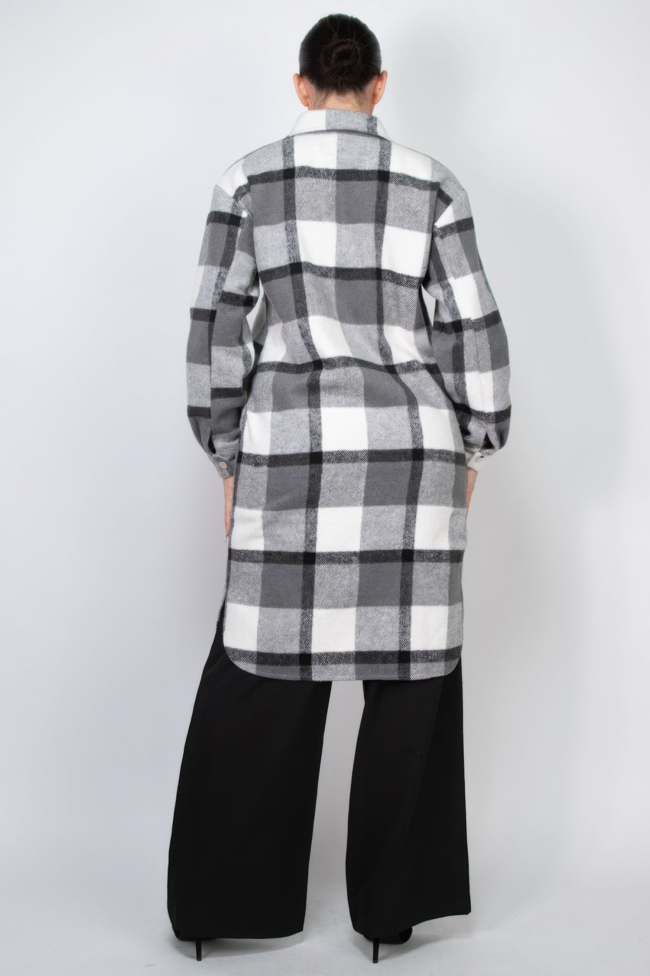 Plaid Buttoned Shacket Coat - That Janis Style