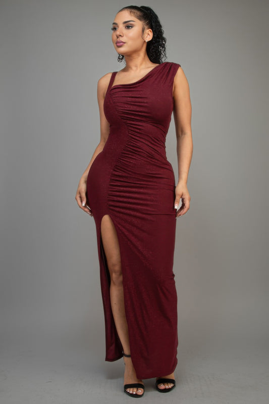 Glitter Slitted Dress - That Janis Style