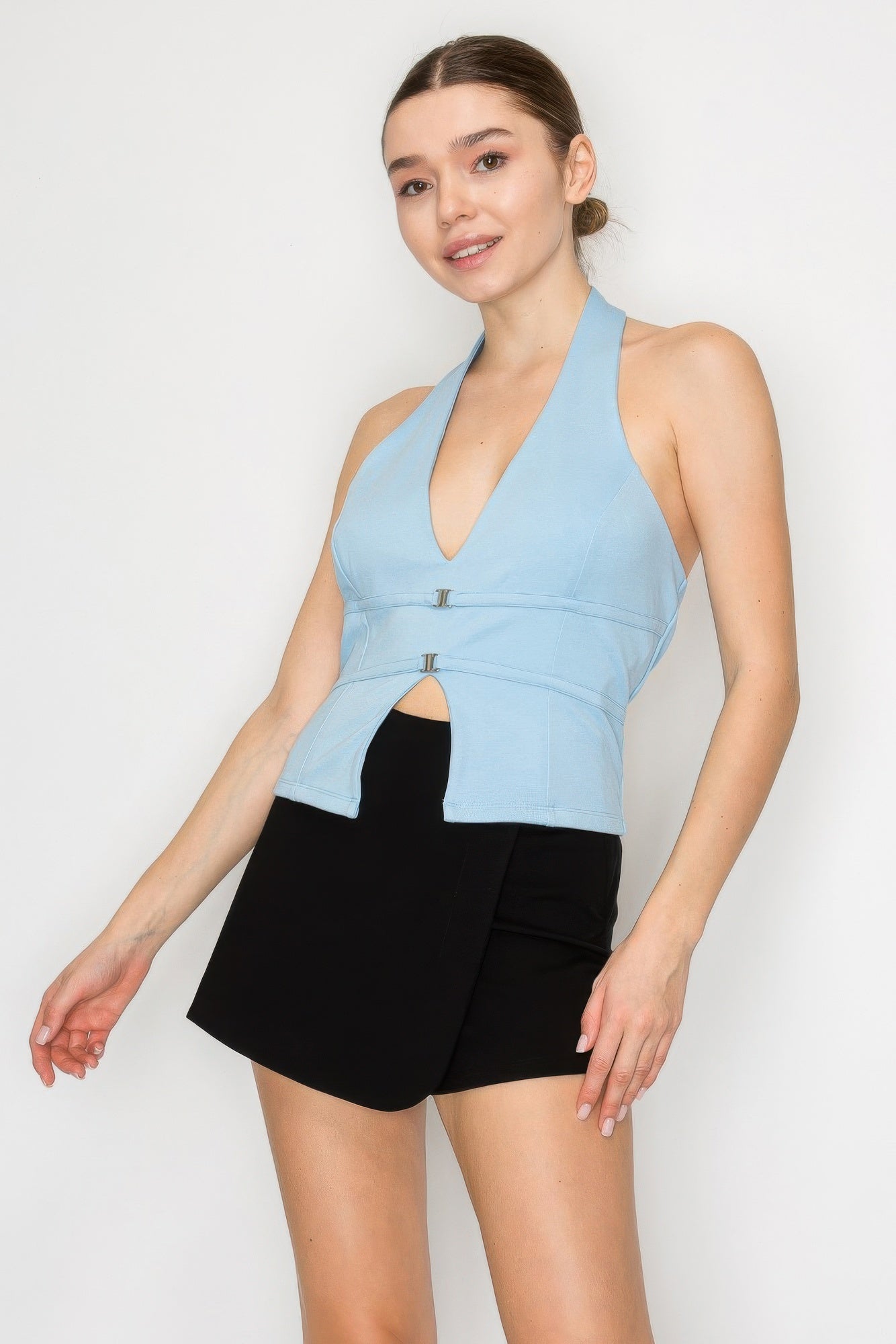 Halter Neck Buckled Open-back Top - That Janis Style