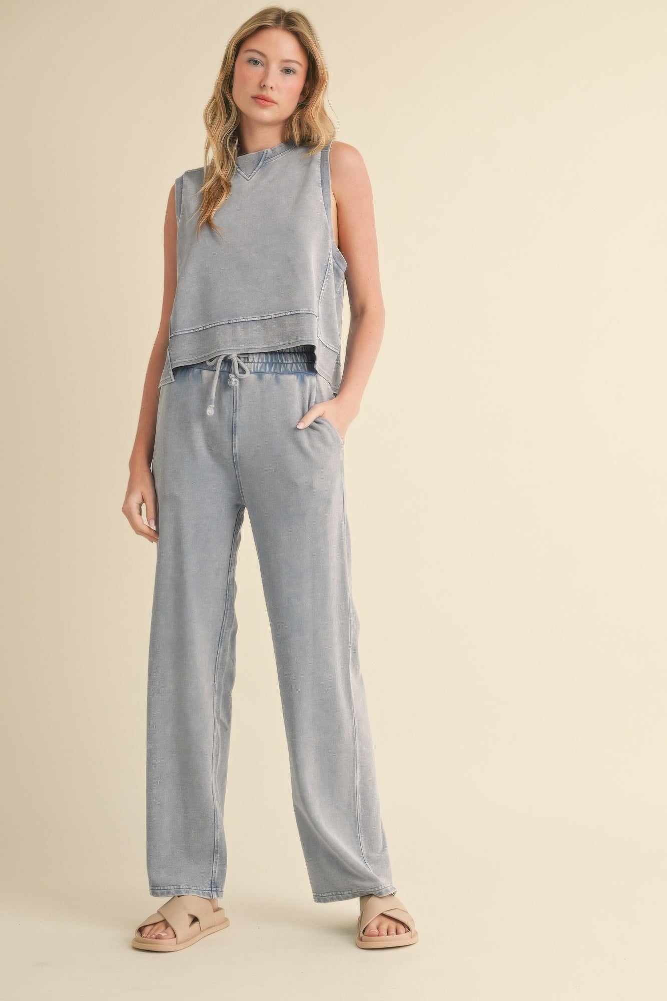 Mineral Wash Sleeveless Top - That Janis Style