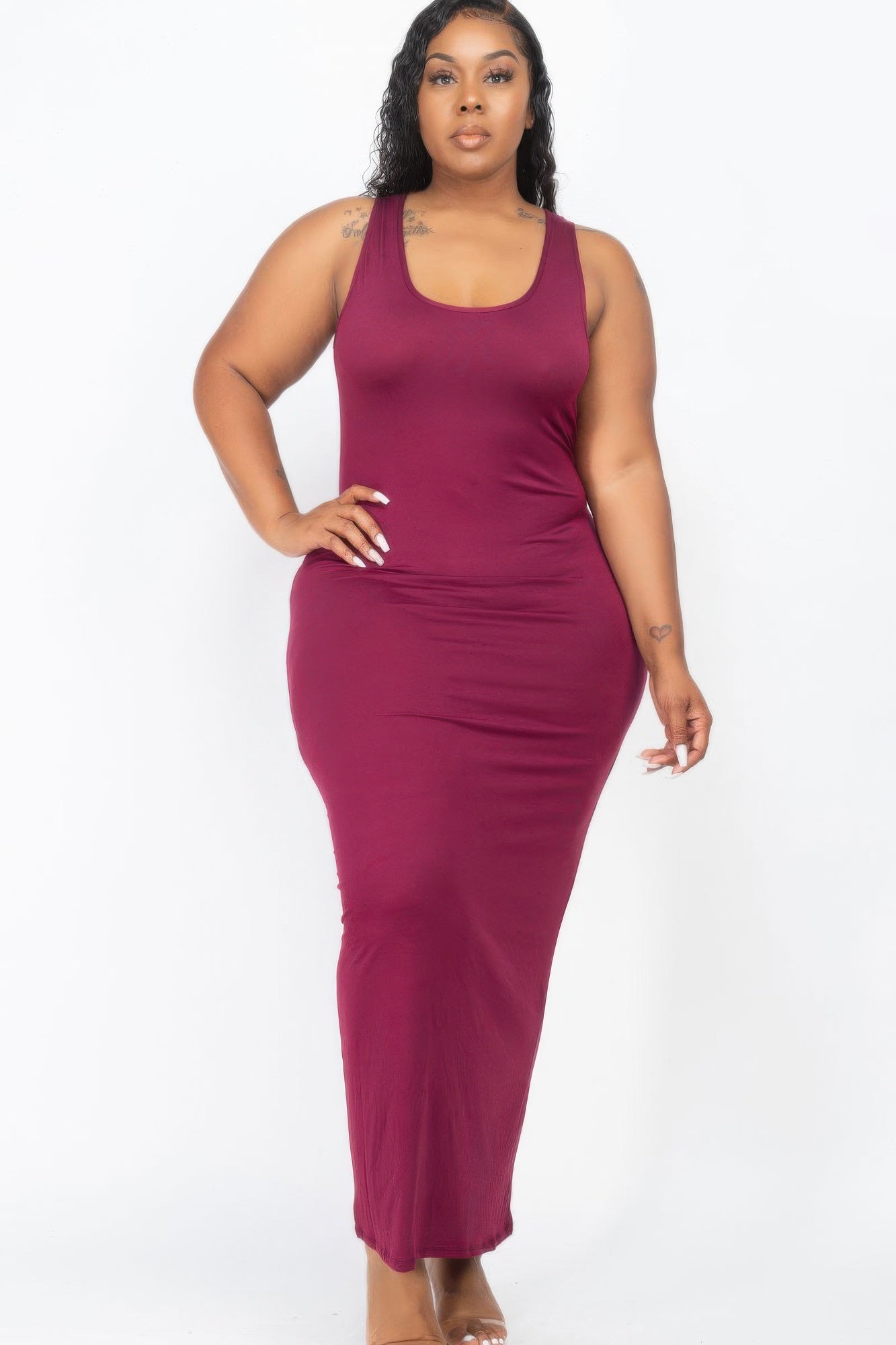 Plus Size Solid Basic Maxi Dress - That Janis Style