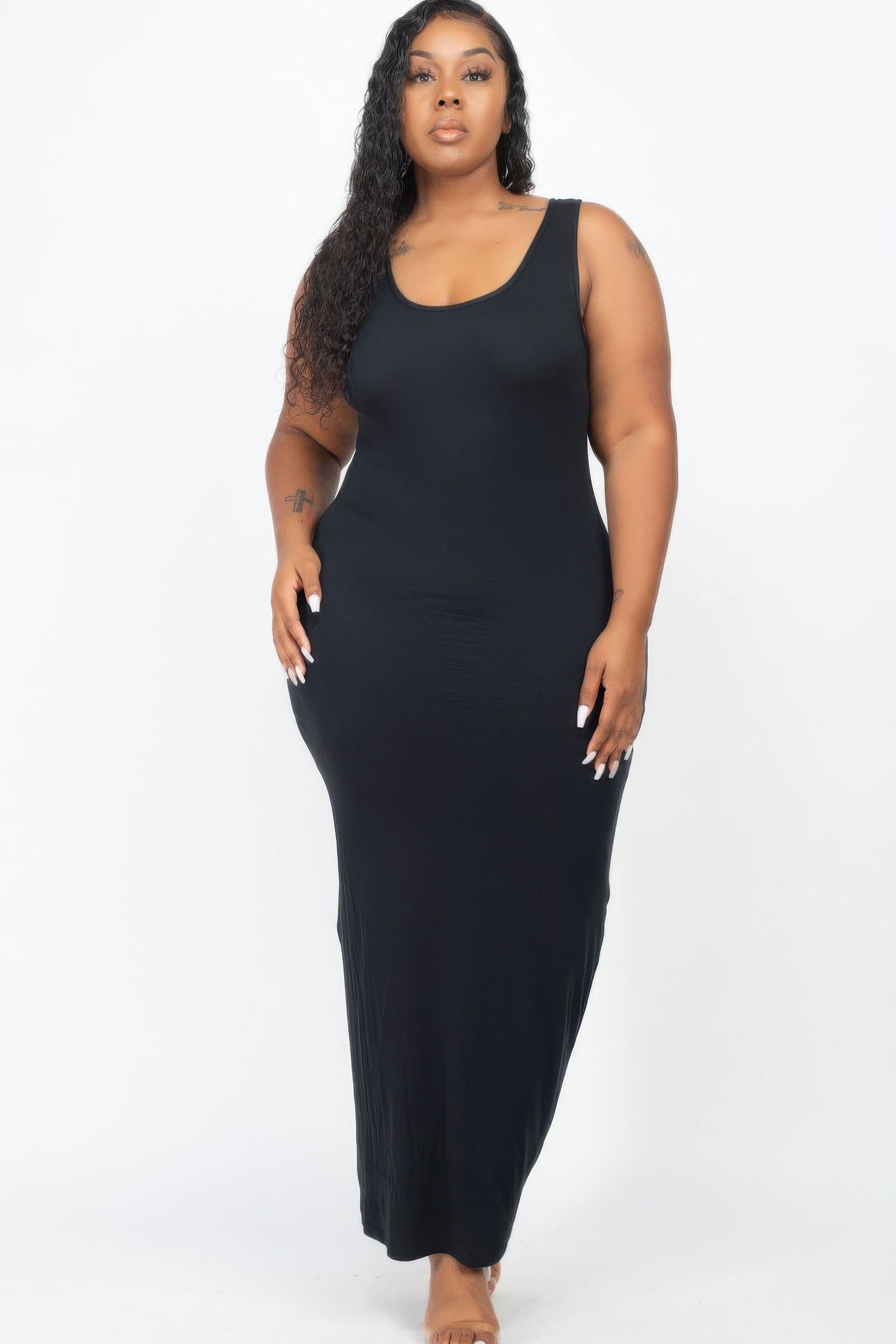 Plus Size Solid Basic Maxi Dress - That Janis Style