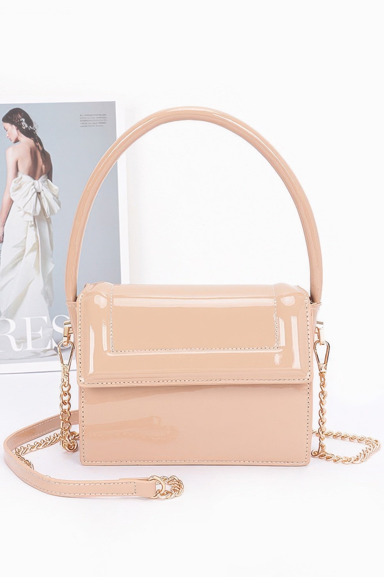 Enamel Top Handle Flap Bag - That Janis Style