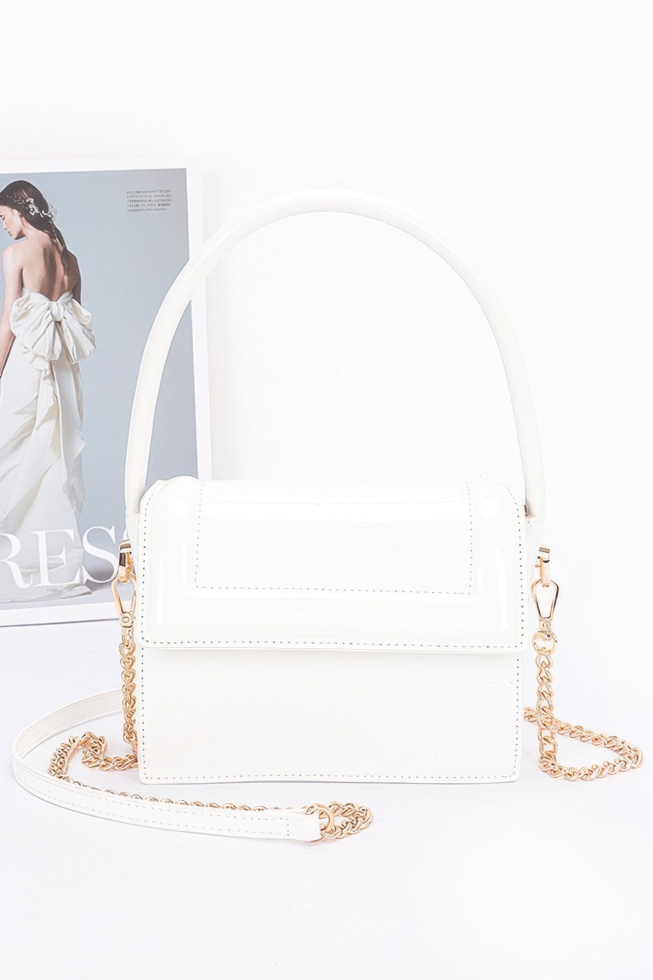 Enamel Top Handle Flap Bag - That Janis Style