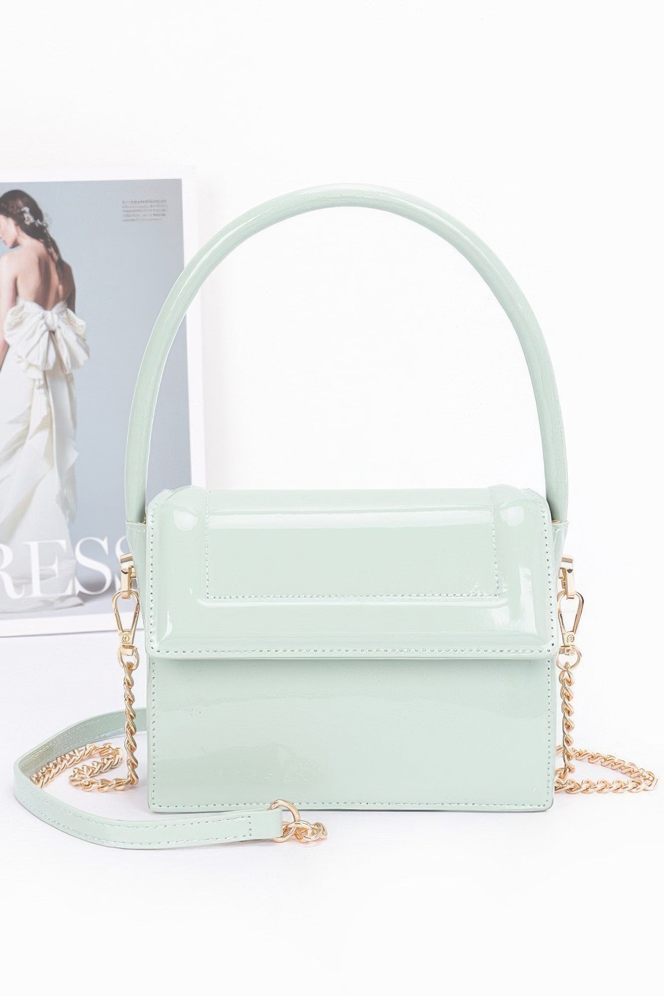 Enamel Top Handle Flap Bag - That Janis Style