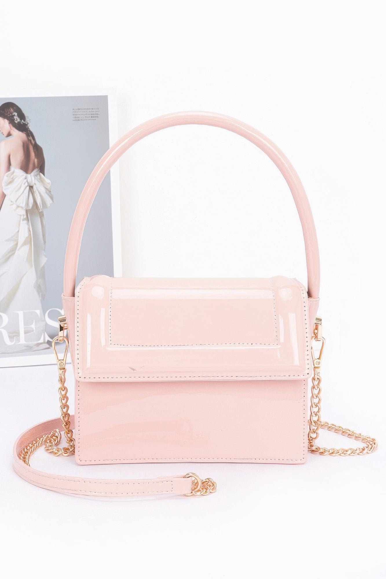 Enamel Top Handle Flap Bag - That Janis Style