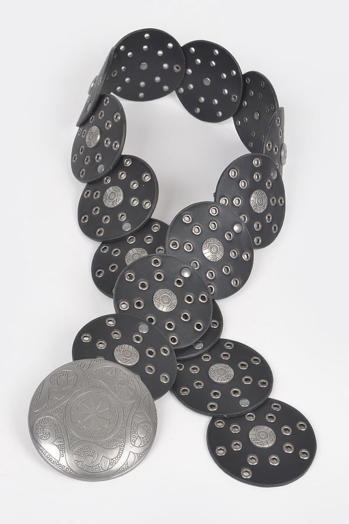 Faux Leather Multi Eyelet Round Western Belt - That Janis Style