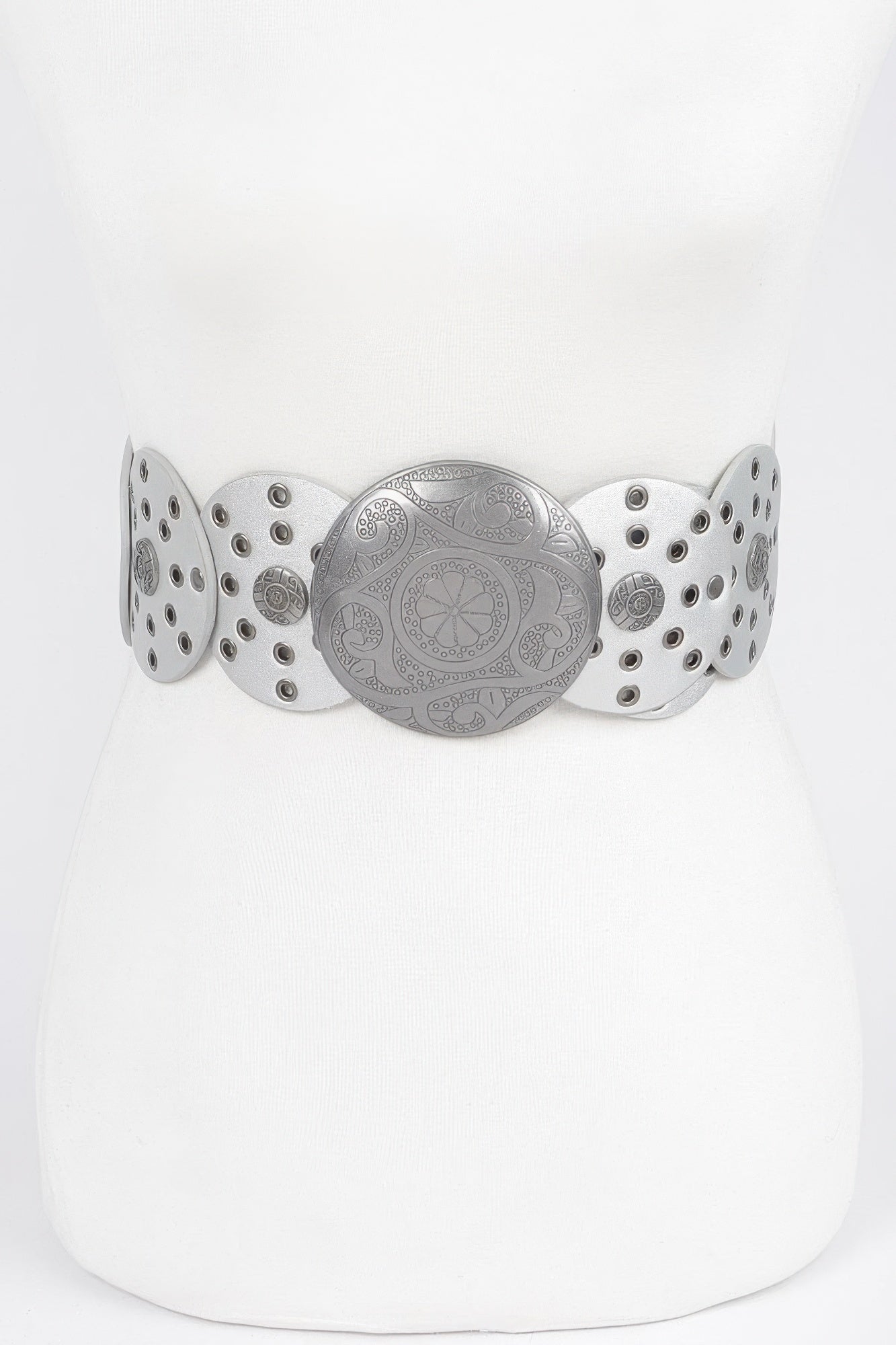 Faux Leather Multi Eyelet Round Western Belt - That Janis Style