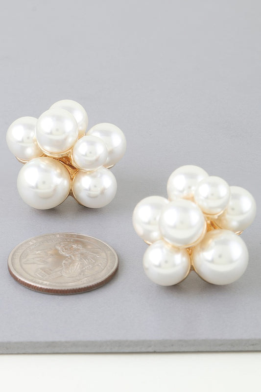 Pearl Flower Bundle Stud Earrings - That Janis Style
