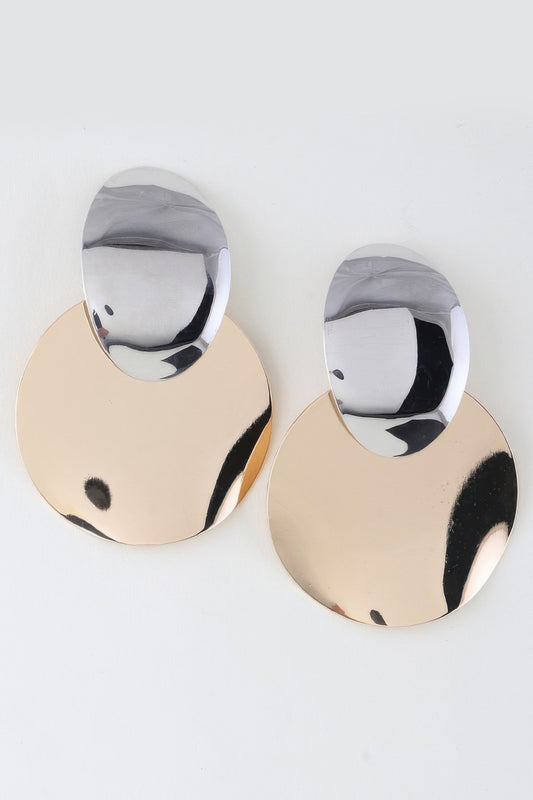Shiny Modern Disc Earrings - That Janis Style