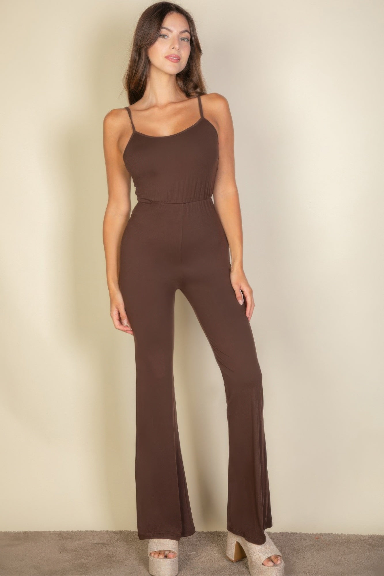 Solid Sleeveless Wide Leg Jumpsuit - That Janis Style