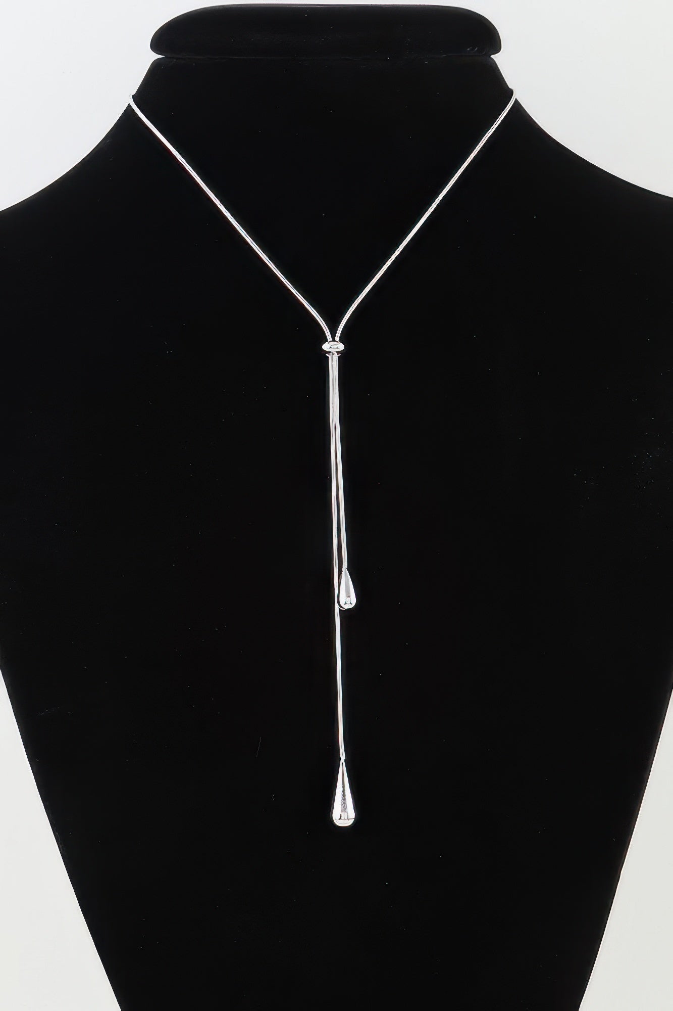 Shiny Twin Teardrop Toggle Necklace - That Janis Style