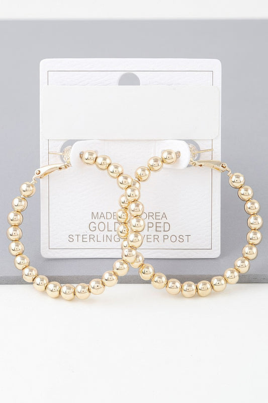 Shiny Beaded Hoop Earrings - That Janis Style