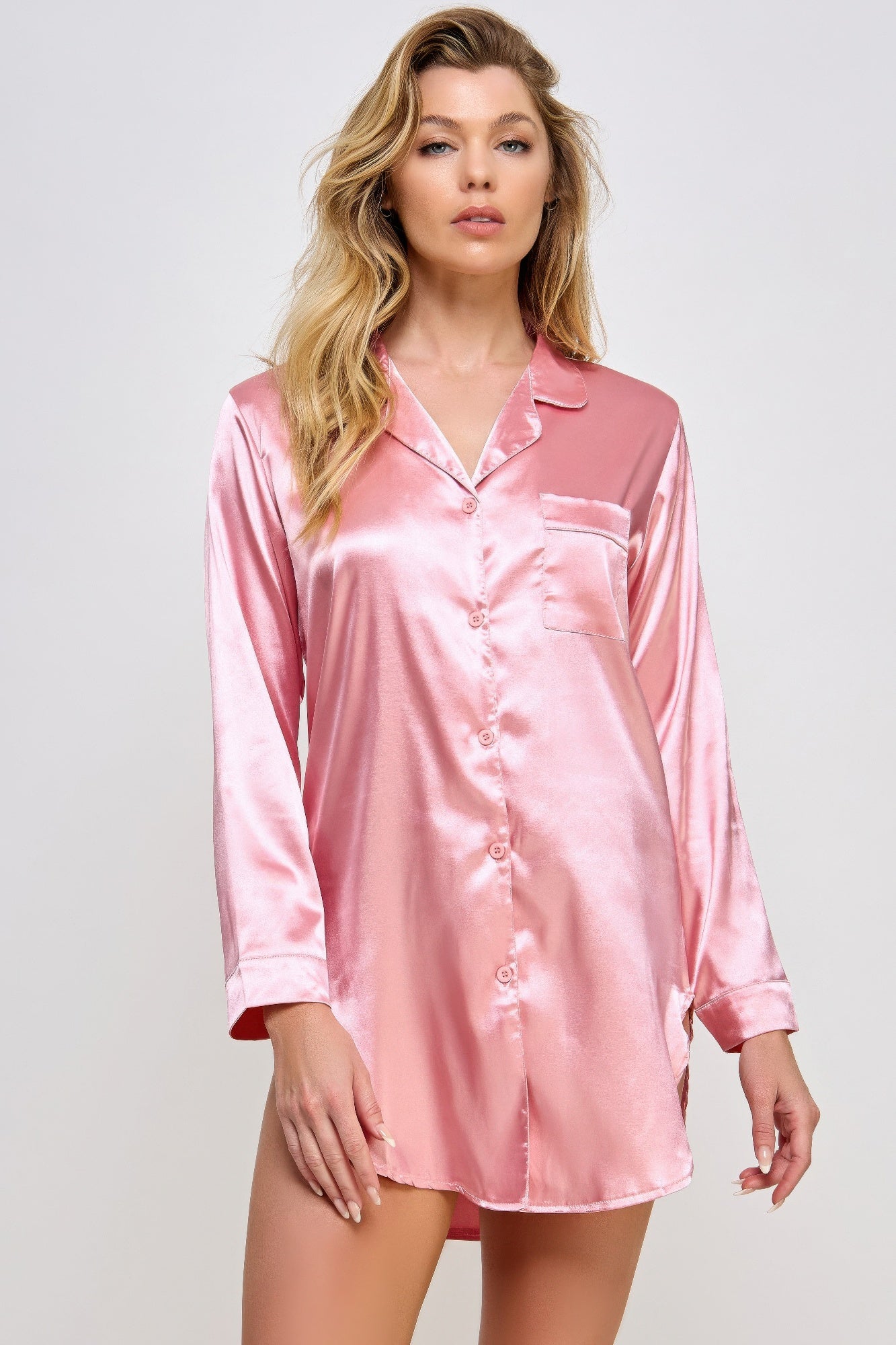 Kimberly Satin Sleepshirt - That Janis Style