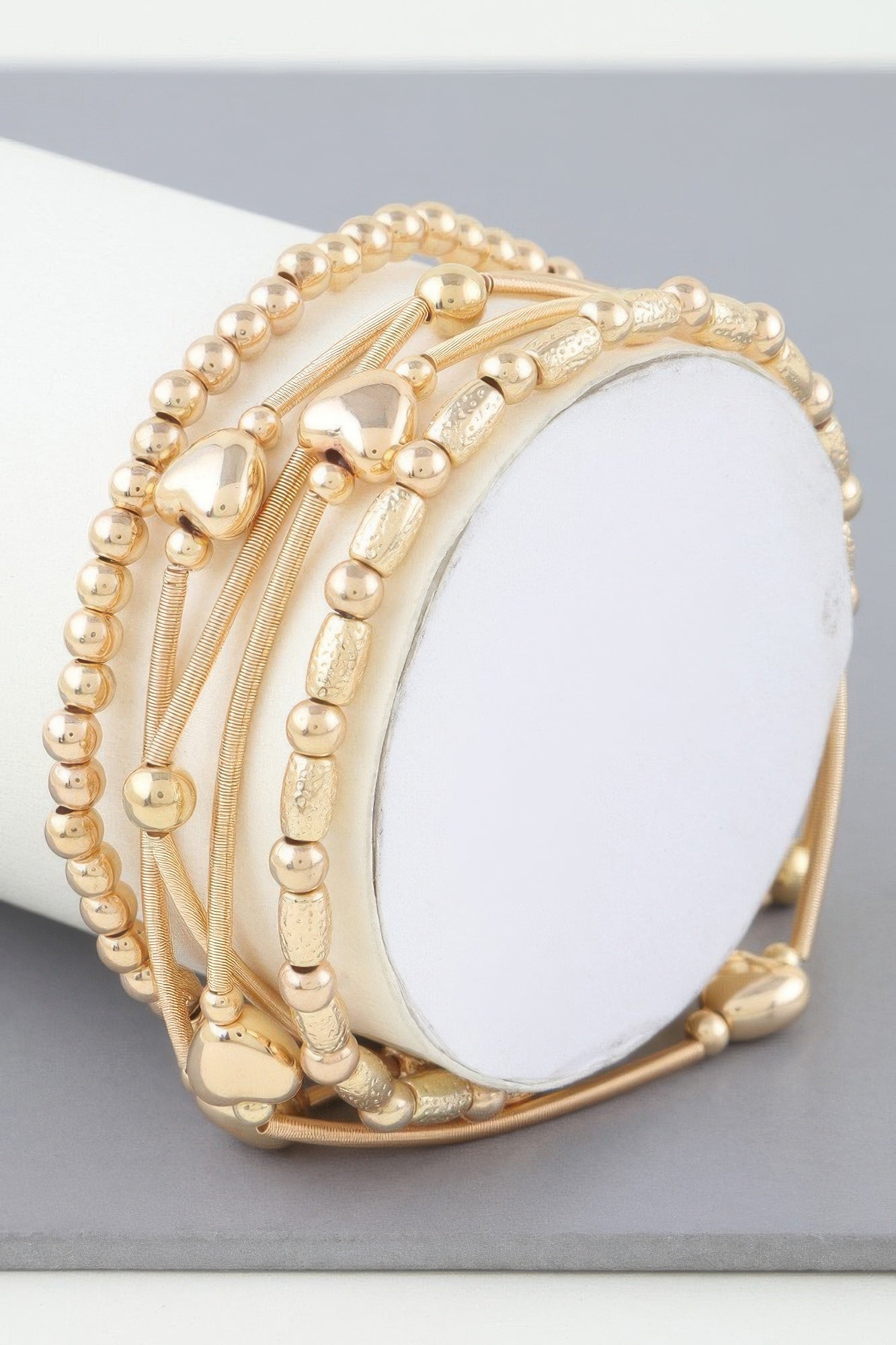 Multi Heart Coil Beaded Bracelet - That Janis Style
