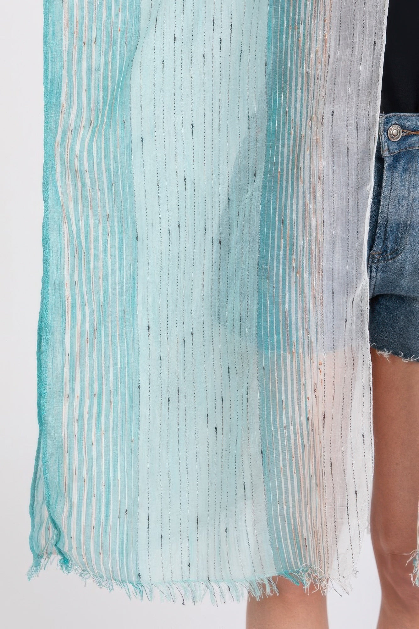 Striped Two Tone Cover Up Kimono - That Janis Style