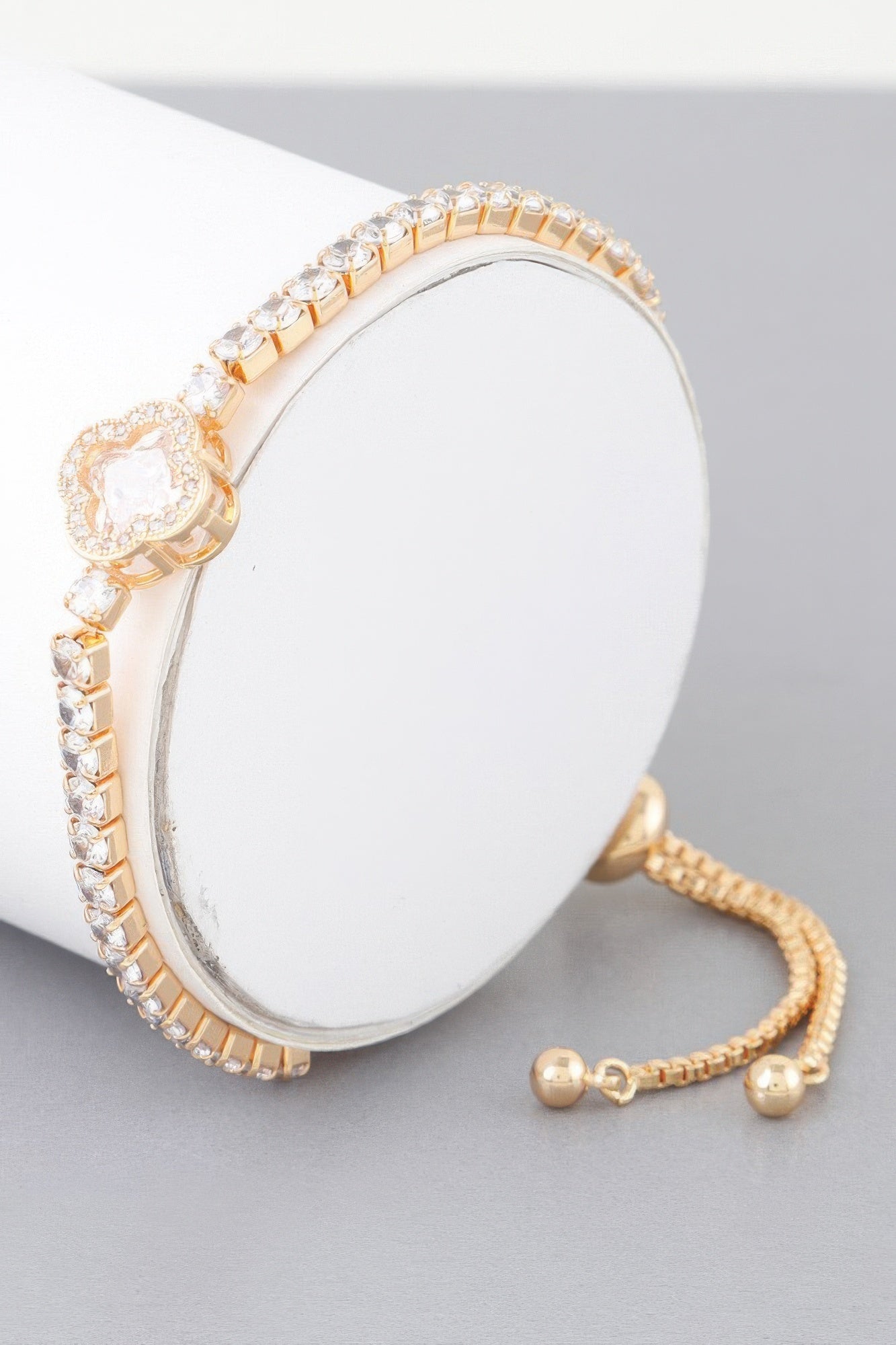 Crystal Clover Rhinestone Bracelet - That Janis Style