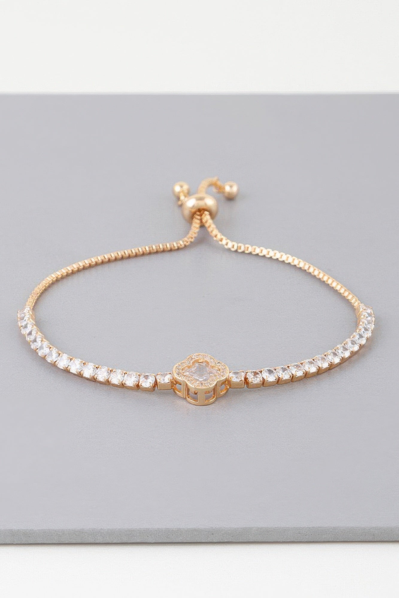 Crystal Clover Rhinestone Bracelet - That Janis Style