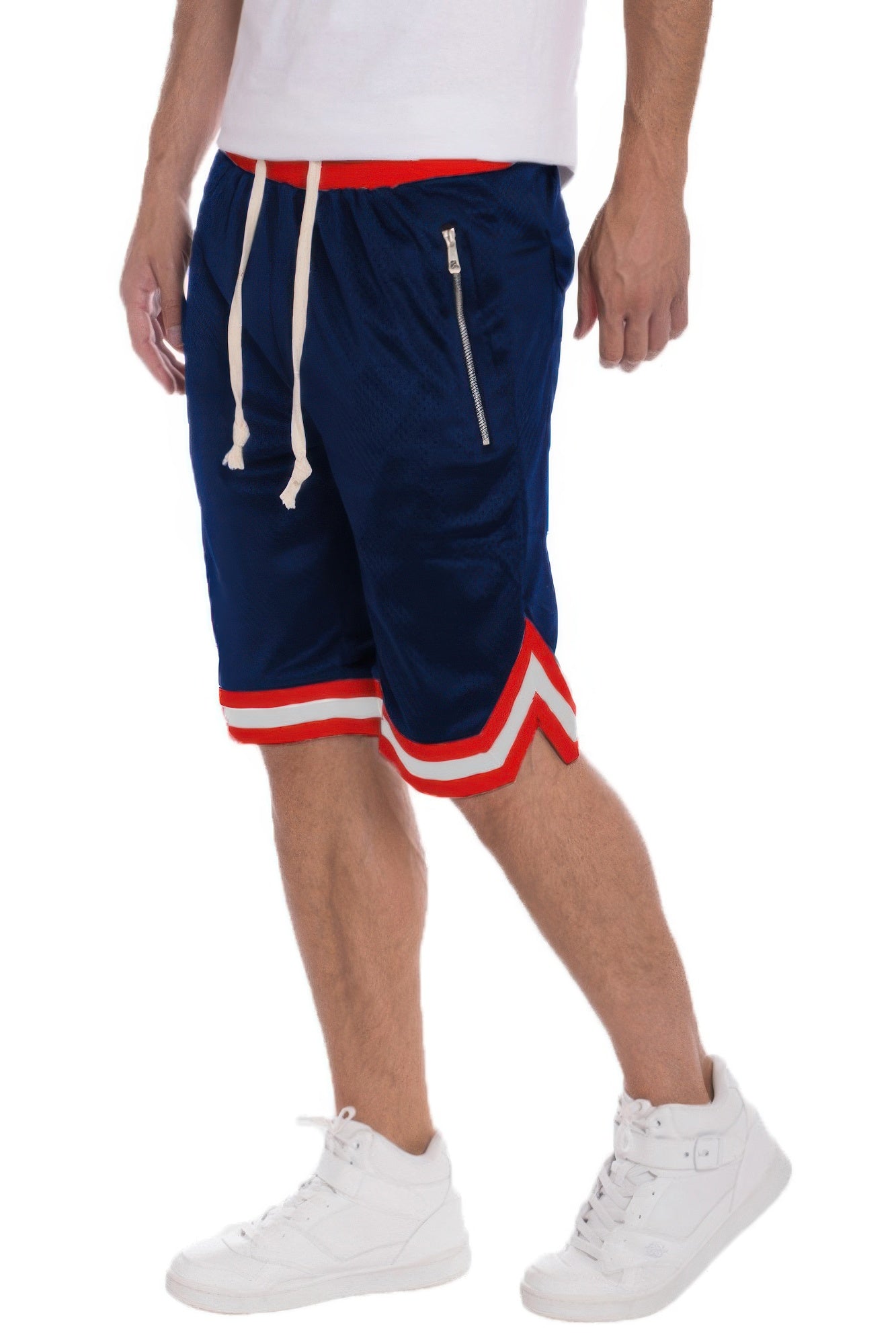 Striped Band Solid Basketball Shorts - That Janis Style