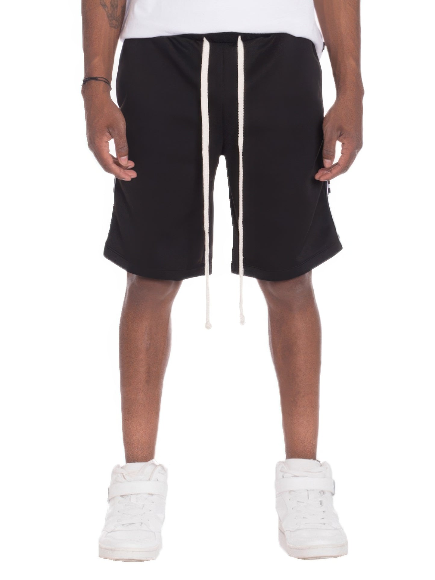 Mens Checkered Stripe Track Shorts - That Janis Style