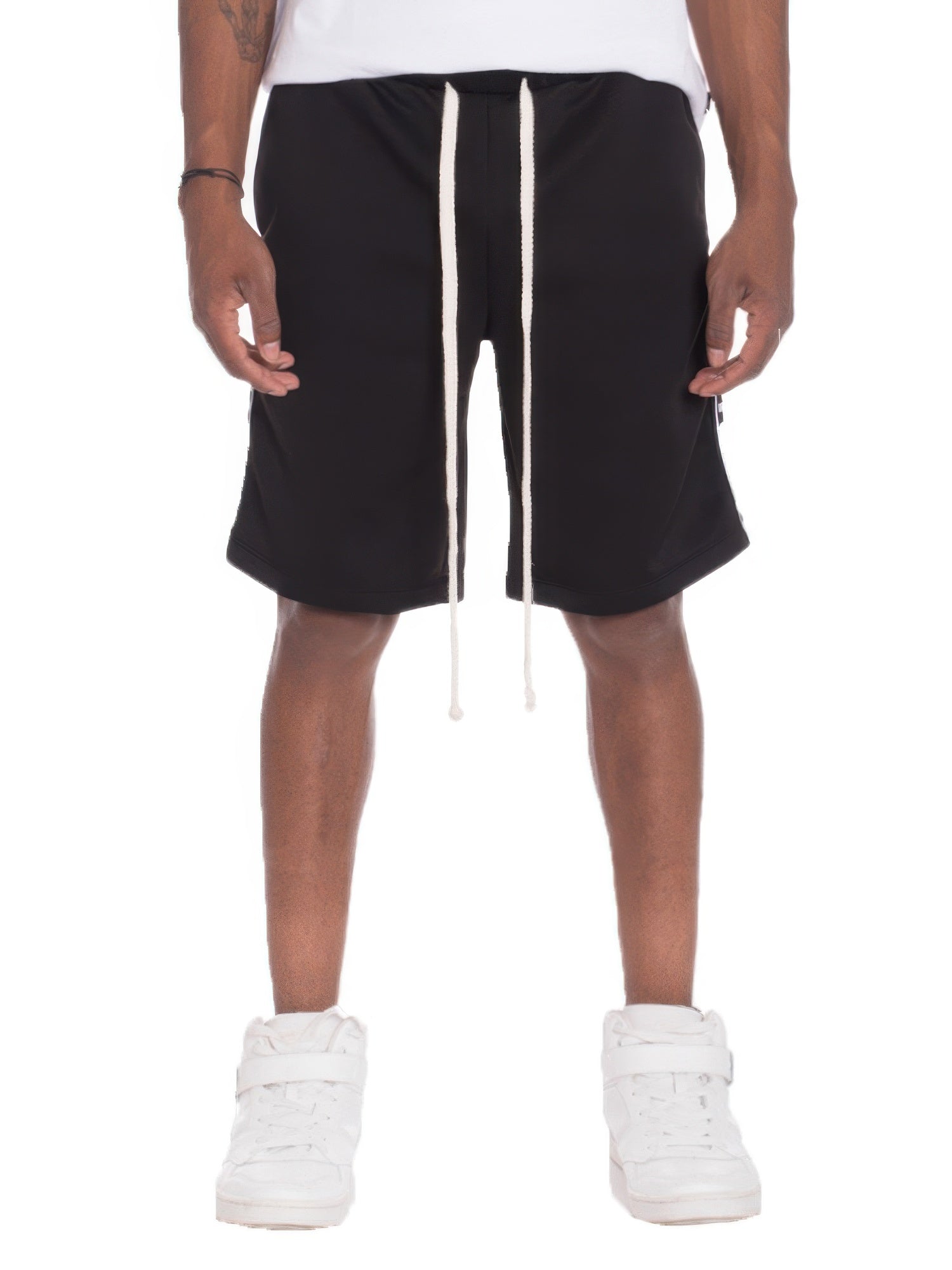 Mens Checkered Stripe Track Shorts - That Janis Style