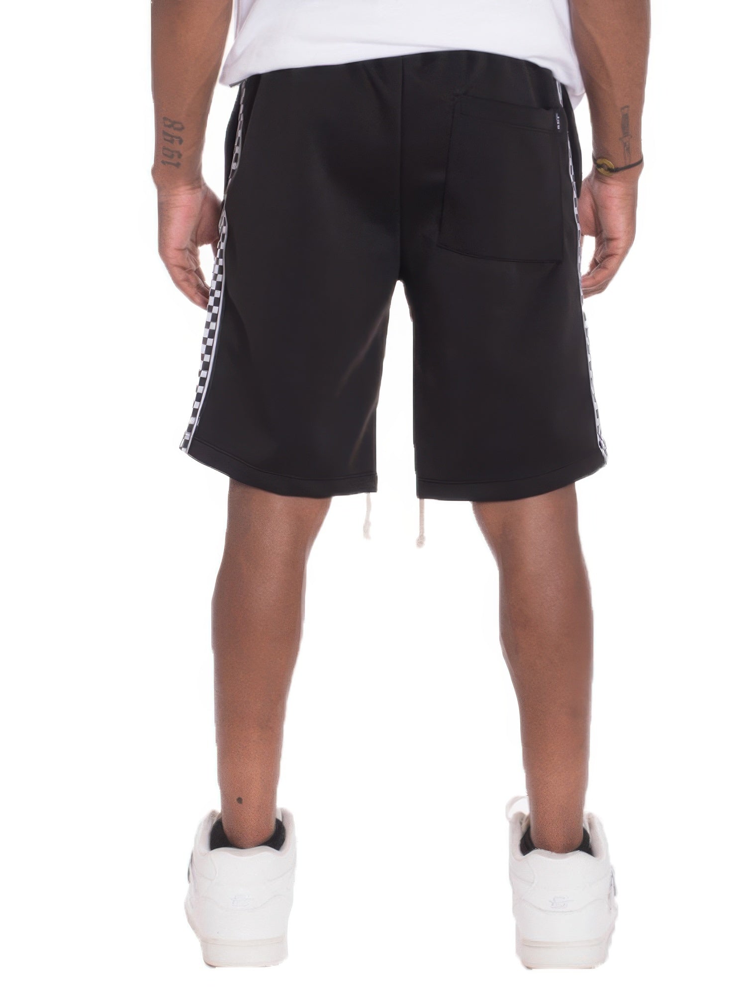 Mens Checkered Stripe Track Shorts - That Janis Style