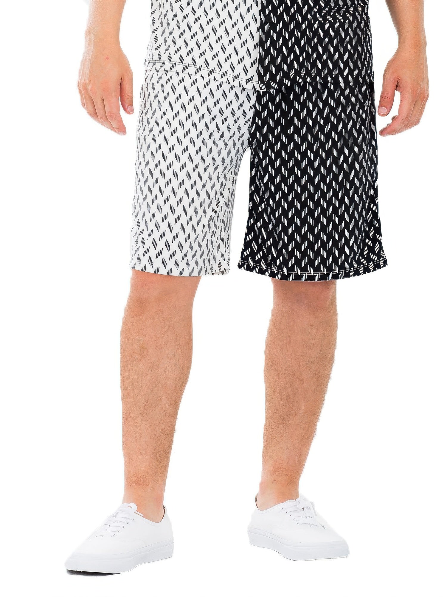 Mens Diamond Two Tone Print Shorts - That Janis Style