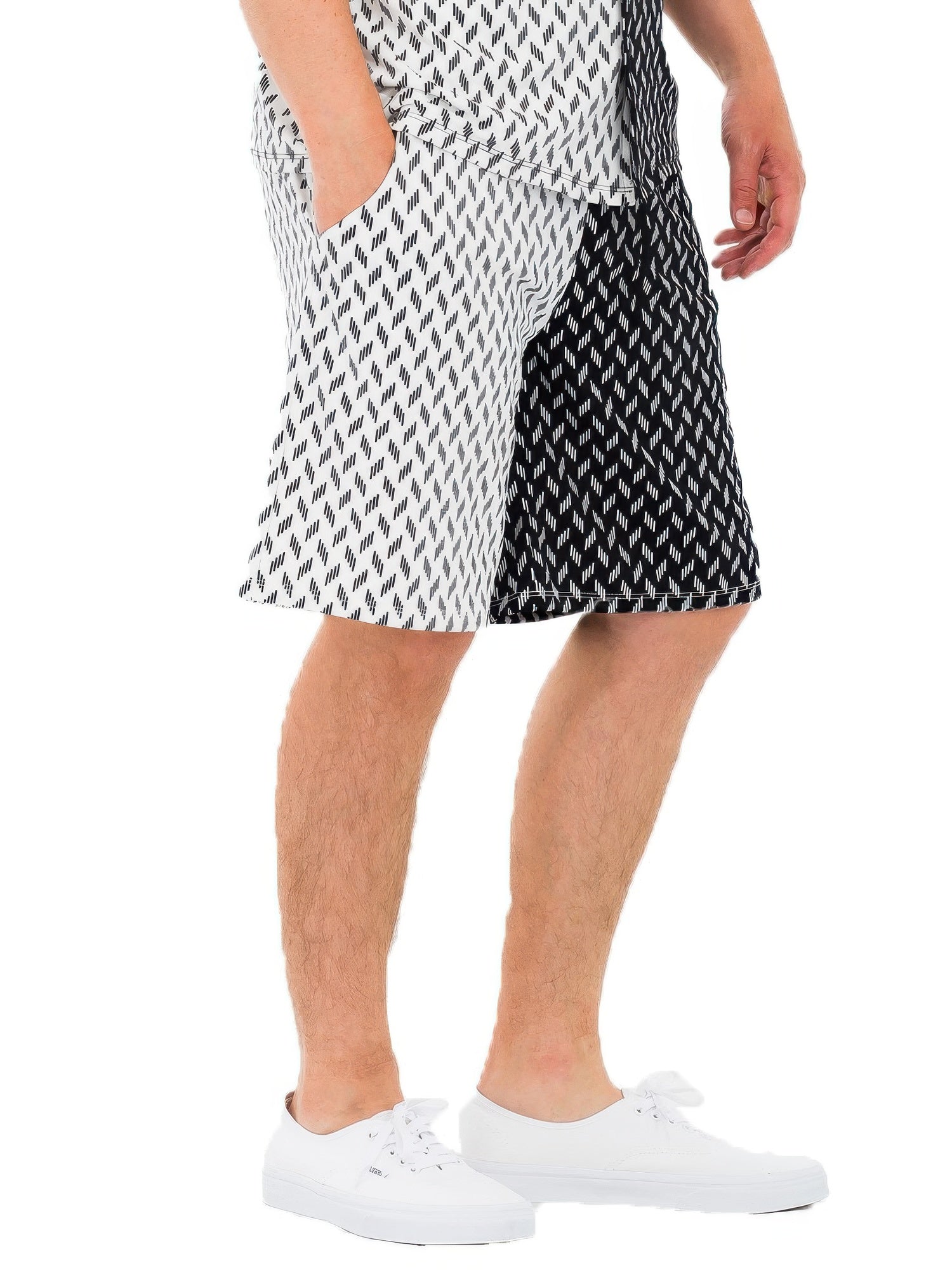 Mens Diamond Two Tone Print Shorts - That Janis Style
